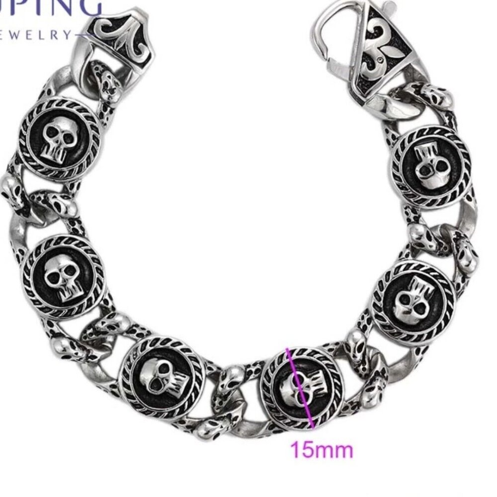 Xuping Stainless Steel Skull Bracelet Halloween